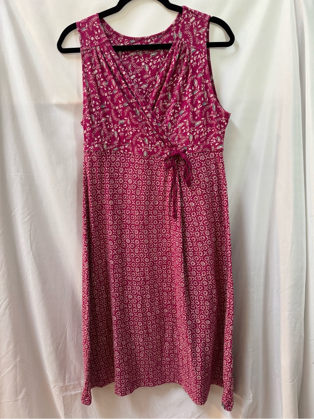 Eddie Bauer Floral Mix Surplice Faux-Wrap Midi Dress